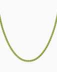 Peridot Tennis Necklace in Sterling Silver – August Birthstone