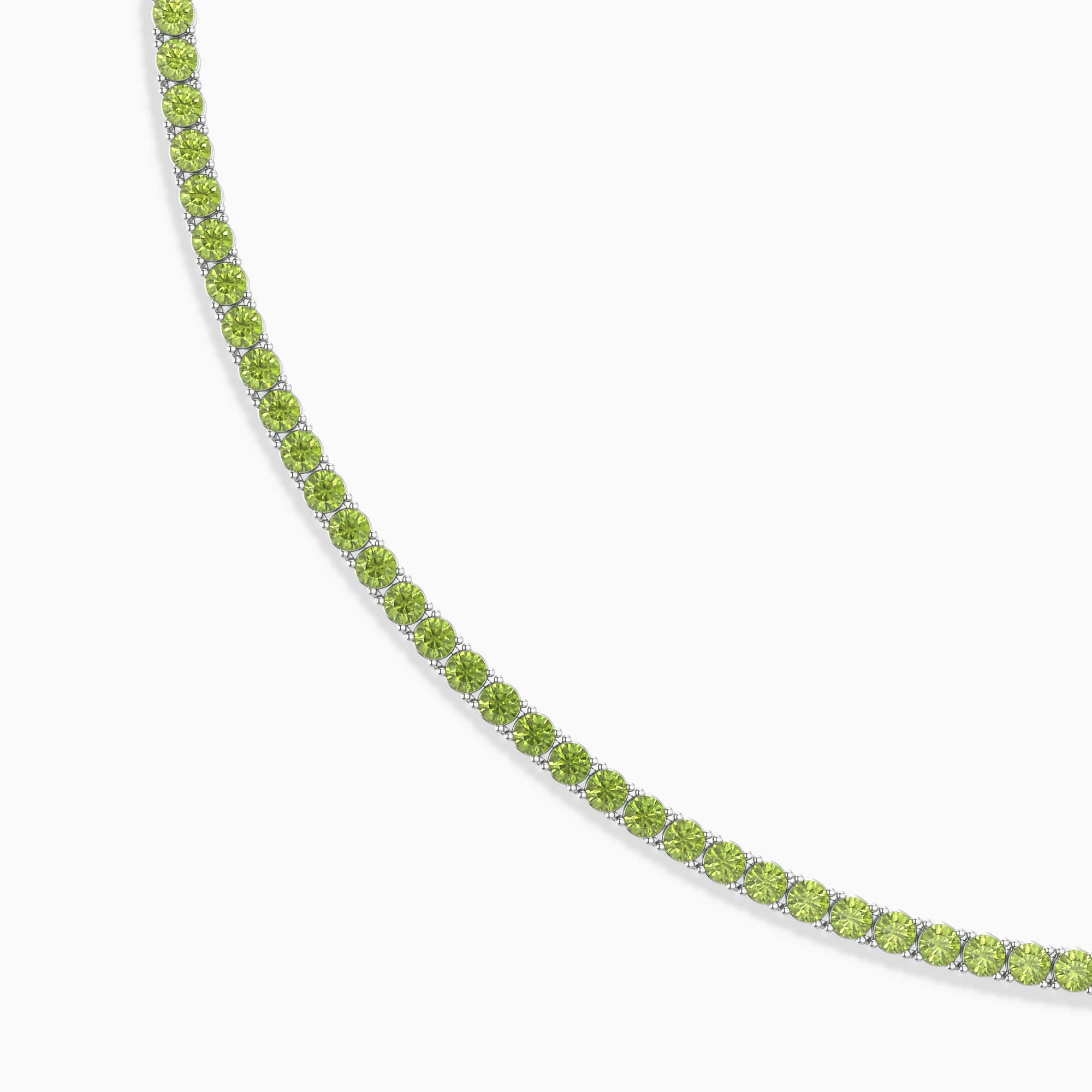 Peridot Tennis Necklace in Sterling Silver – August Birthstone