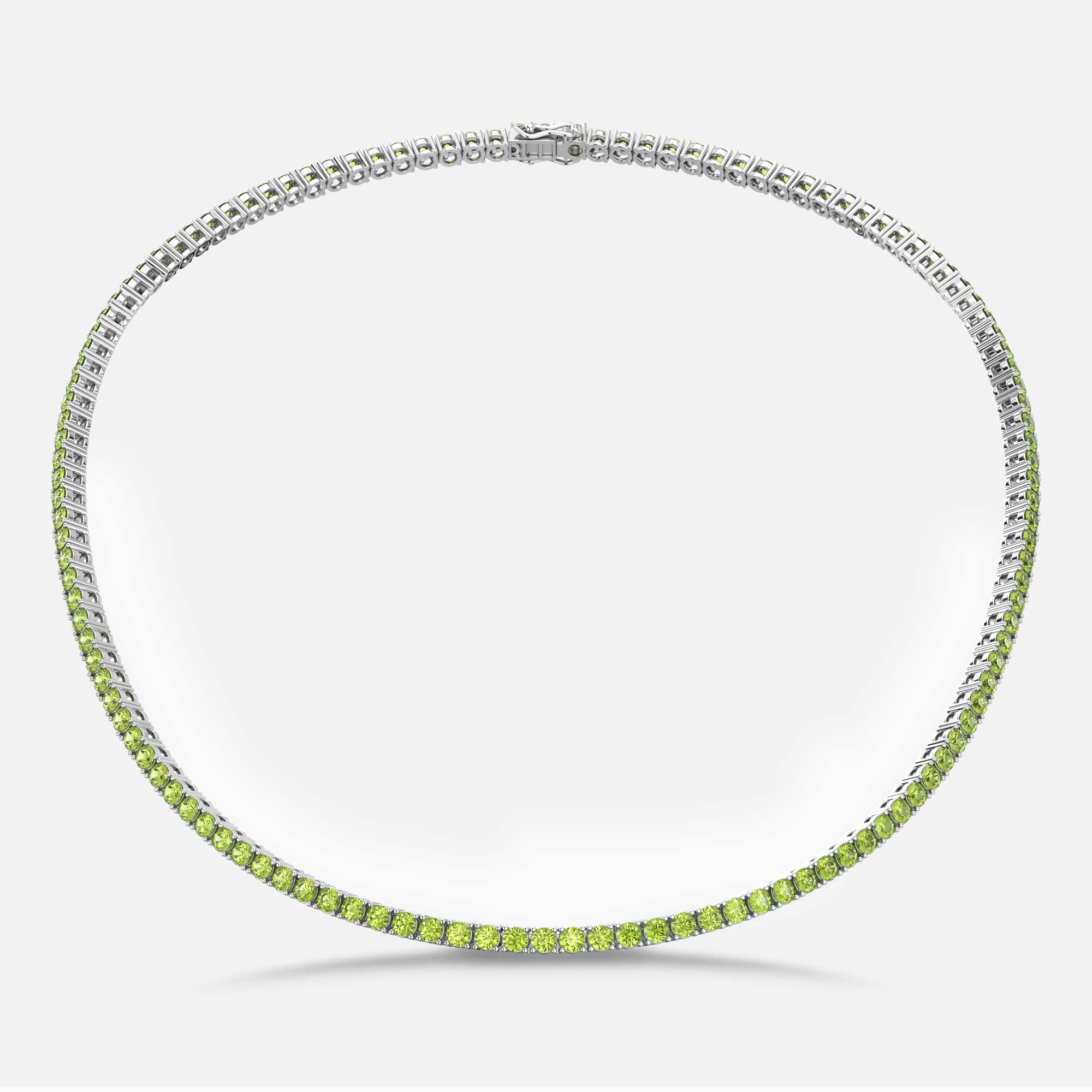 Peridot Tennis Necklace in Sterling Silver – August Birthstone