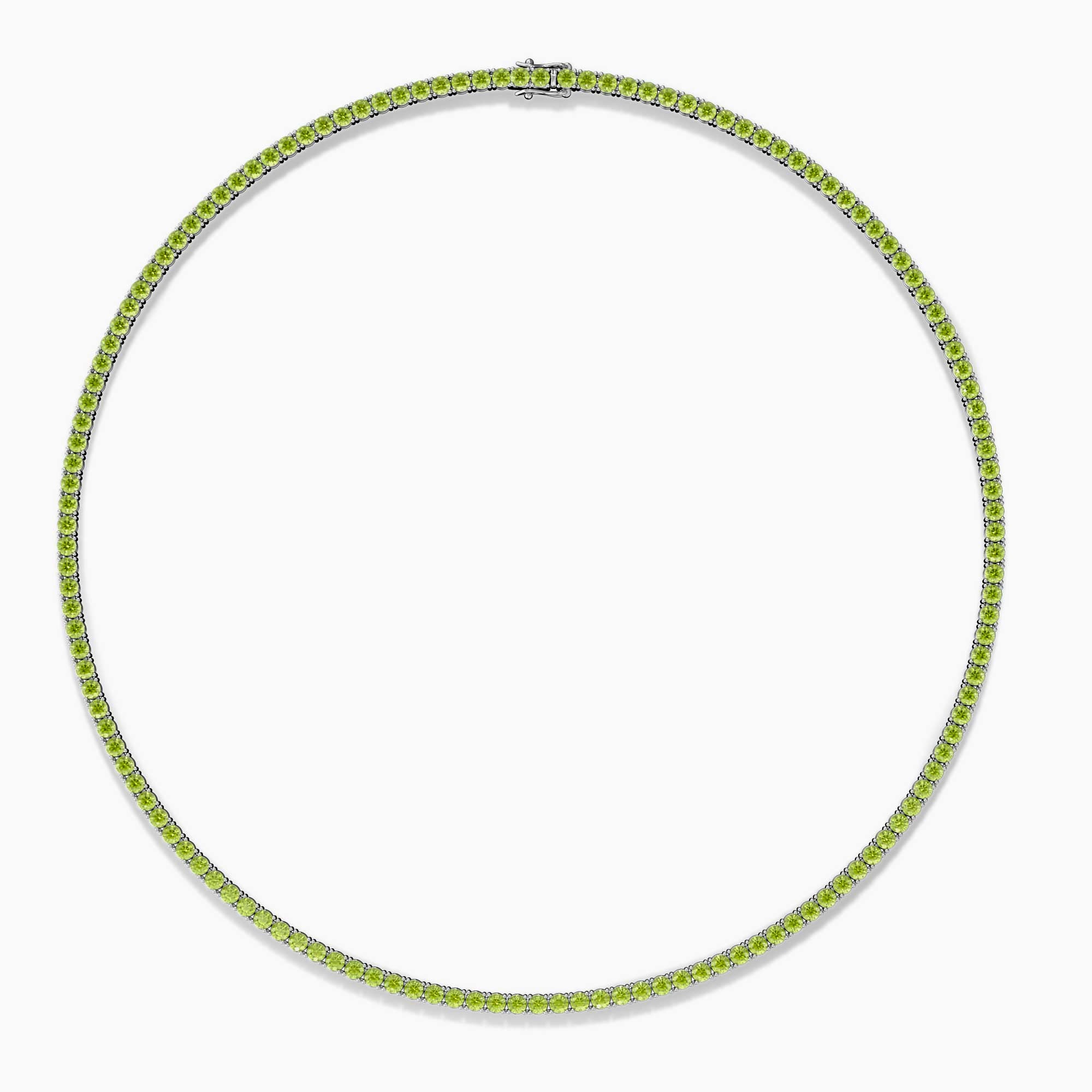 Peridot Tennis Necklace in Sterling Silver – August Birthstone