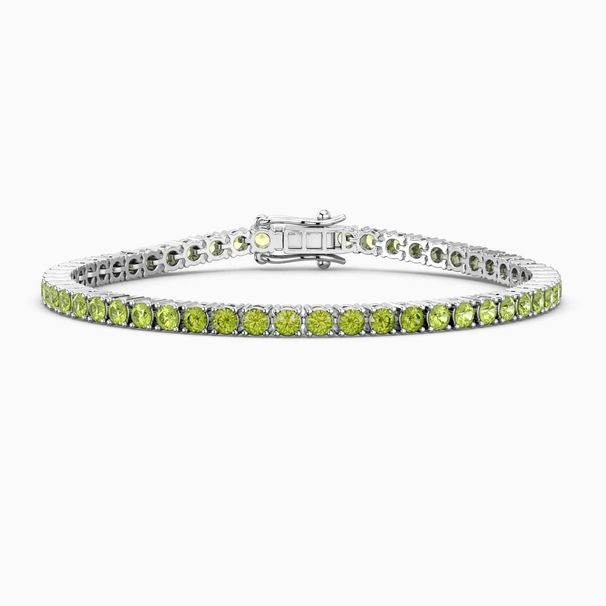 Peridot Tennis Bracelet in Sterling Silver – August Birthstone | Irosk ®