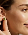 Irosk® Emerald-Cut Peridot Stud Earrings in Sterling Silver – August Birthstone