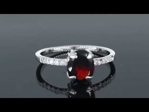 video of garnet oval shape ring