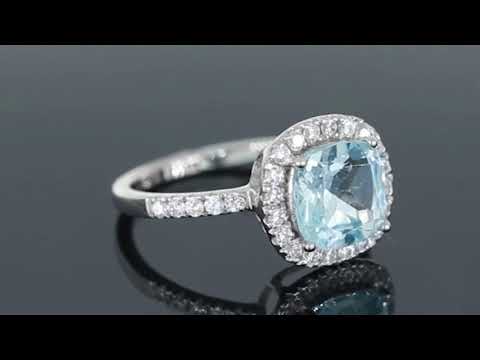 actual video of topaz cushion cut ring showcasing from right to left