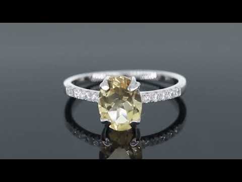 video of citrine oval shape ring in silver