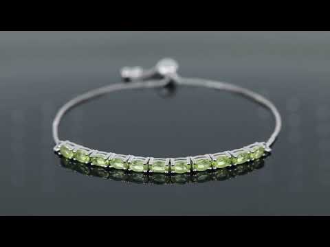 peridot tennis bracelet in silver