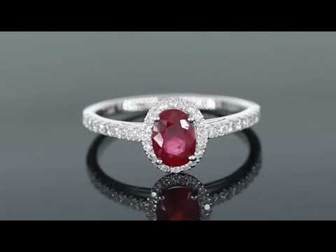 360 degree video of oval cut ruby ring