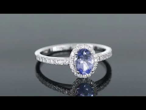260 degree view of tanzanite oval cut ring