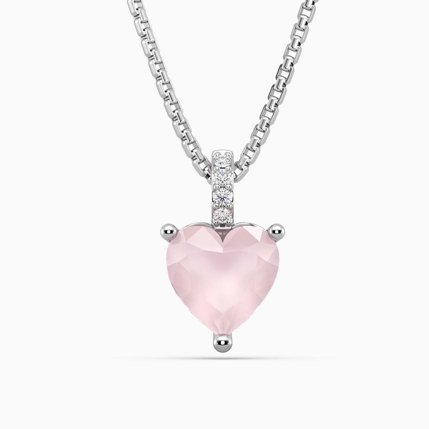 Heart Shape Rose Quartz Pendant Necklace - Irosk Australia ®