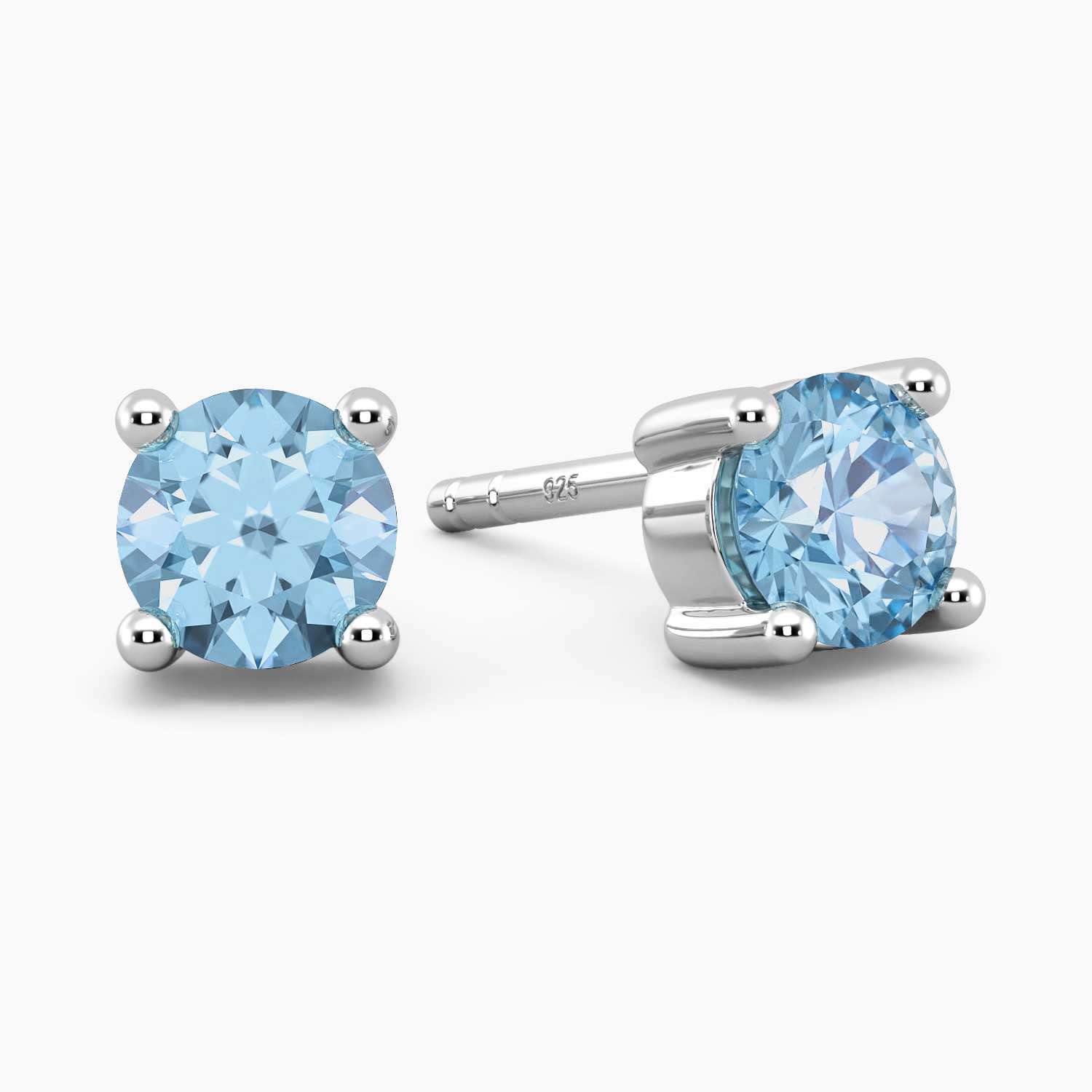 swiss topaz round stud earrings