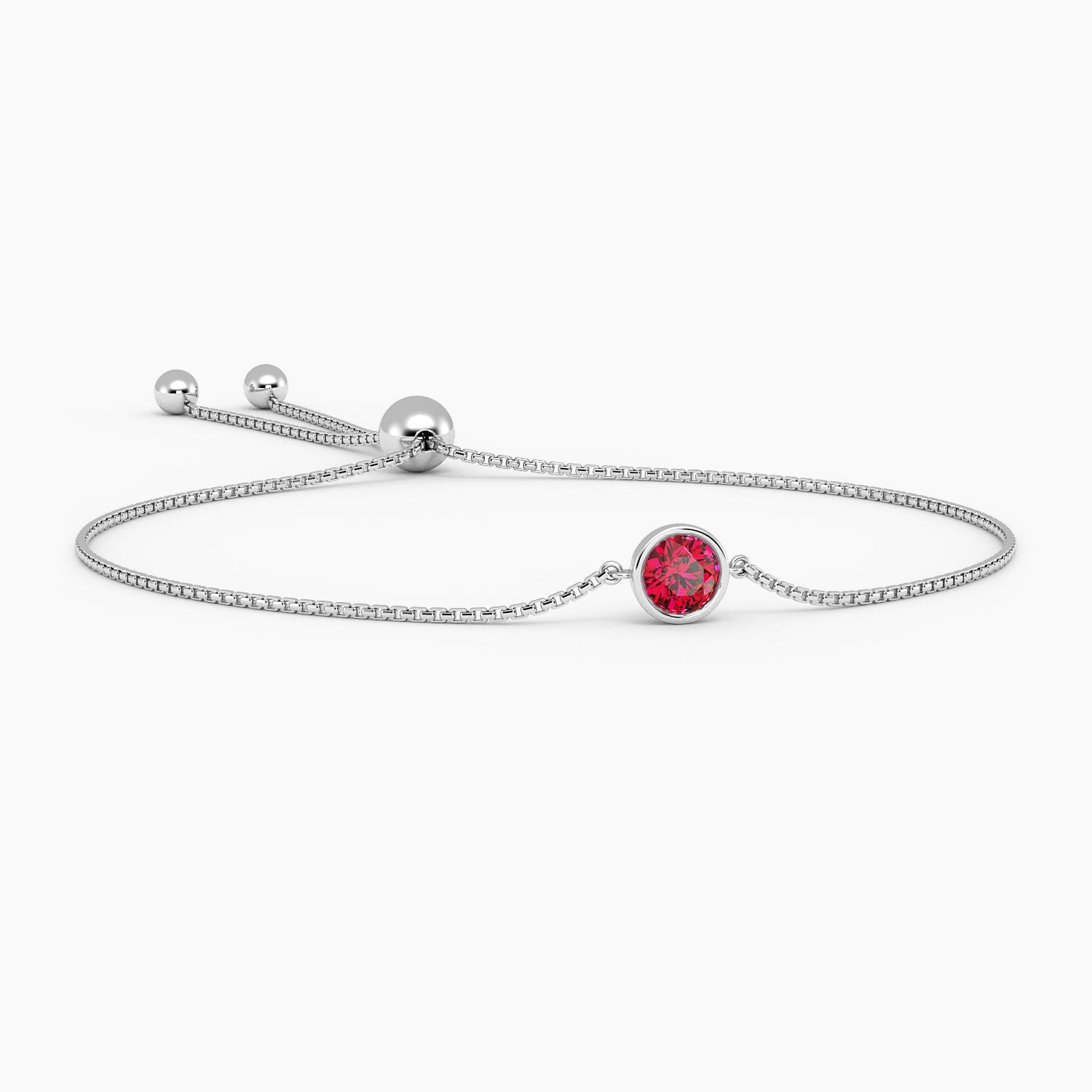 Irosk Bezel Set Lab Ruby Bracelet