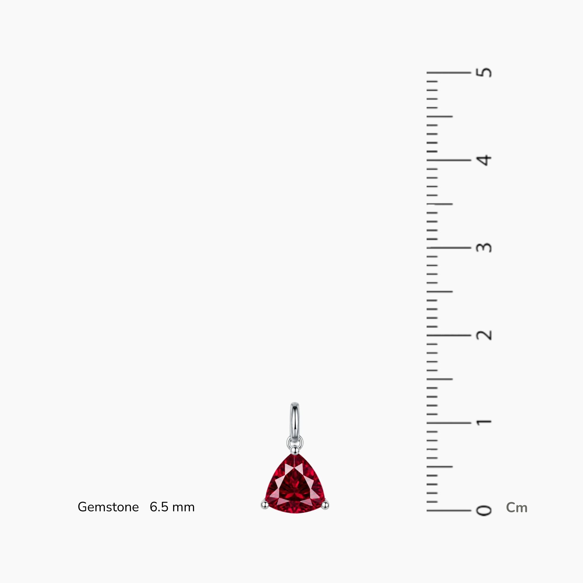Ruby Trillion Pendant Necklace in Sterling Silver | Irosk