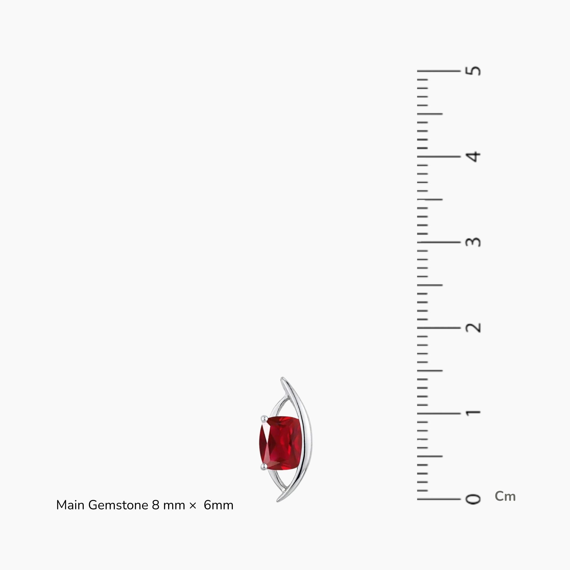 cushion cut ruby designer pendant on scale