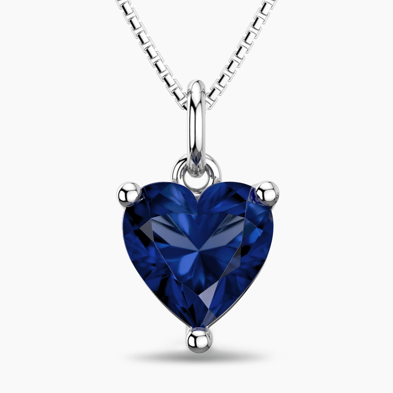 sapphire heart shape pendant necklace