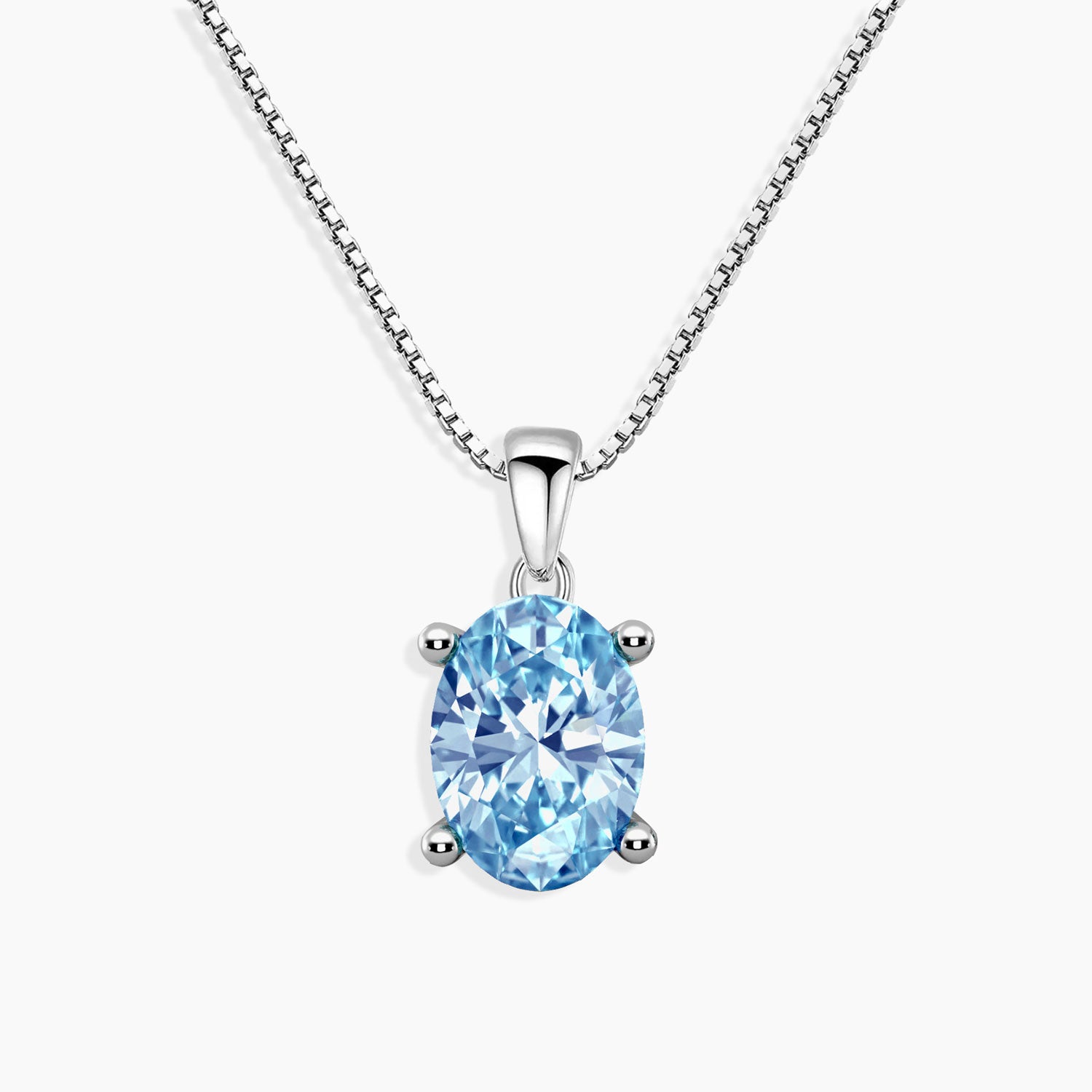 swiss blue topaz oval necklace