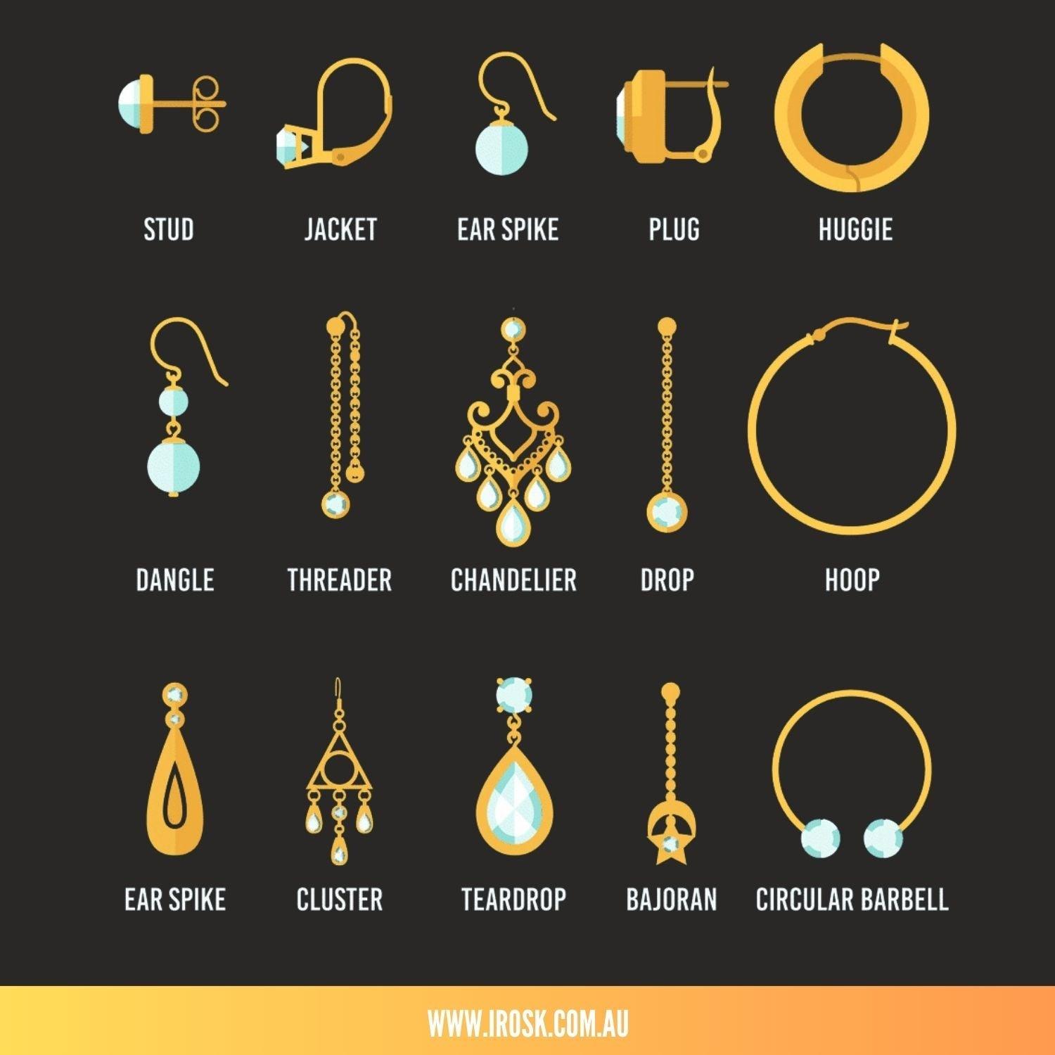 Types of Earrings - Irosk Australia