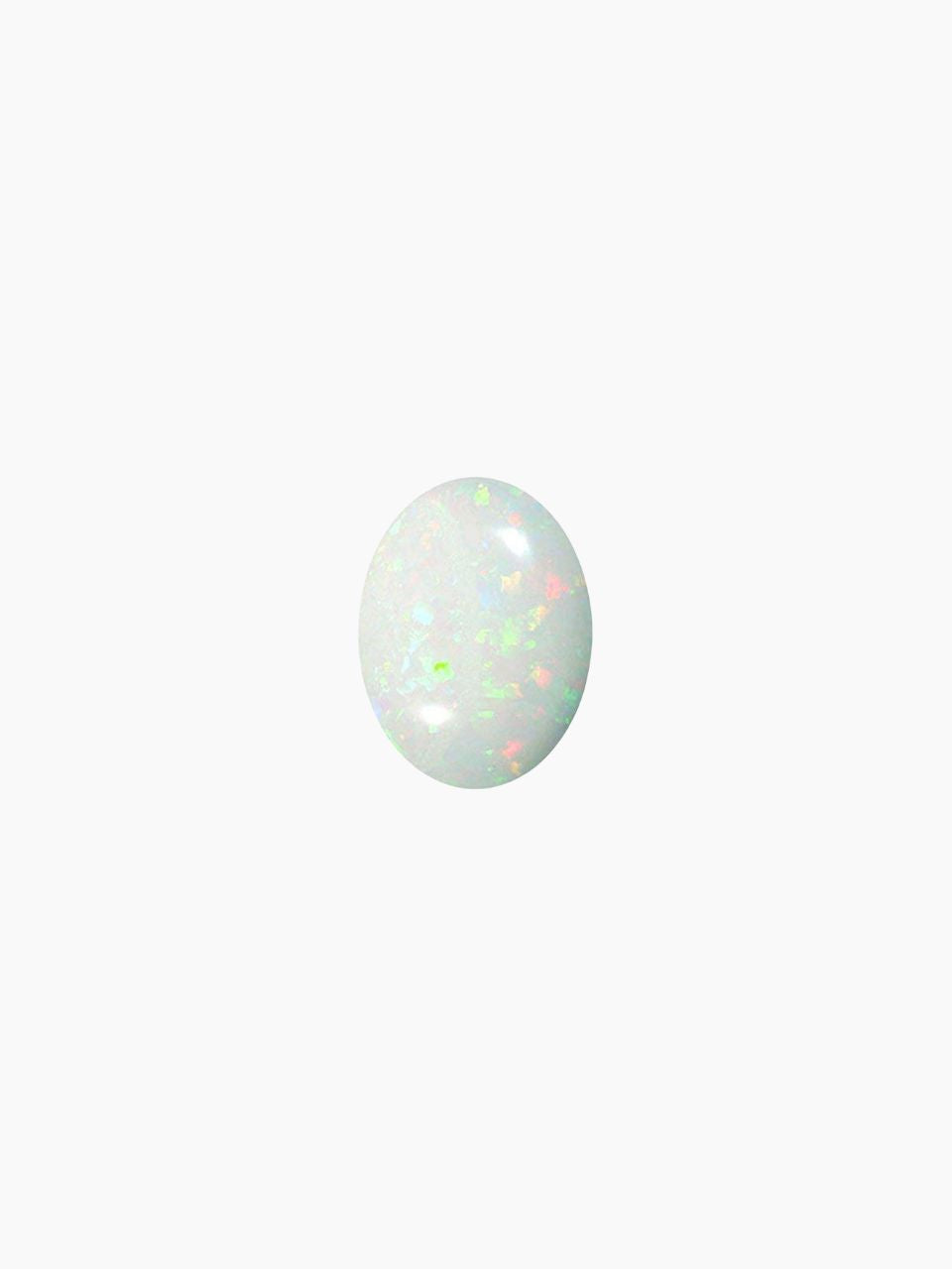 oval shape opal with white background