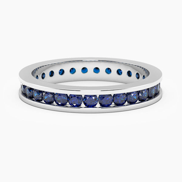 sapphire channel ring front view