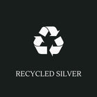 Recycling symbol with 'Recycled Silver' text on a black background