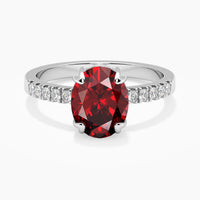 Garnet Gemstone Sterling Silver Ring - January Birthstone Jewelry, Vibrant and Clear