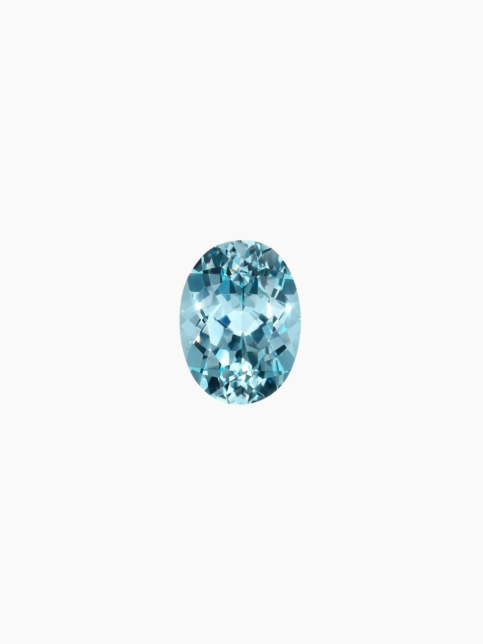 oval shape blue aquamarine stone representing march birthstone