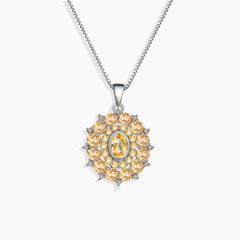 Citrine Crown Pendant in Sterling Silver