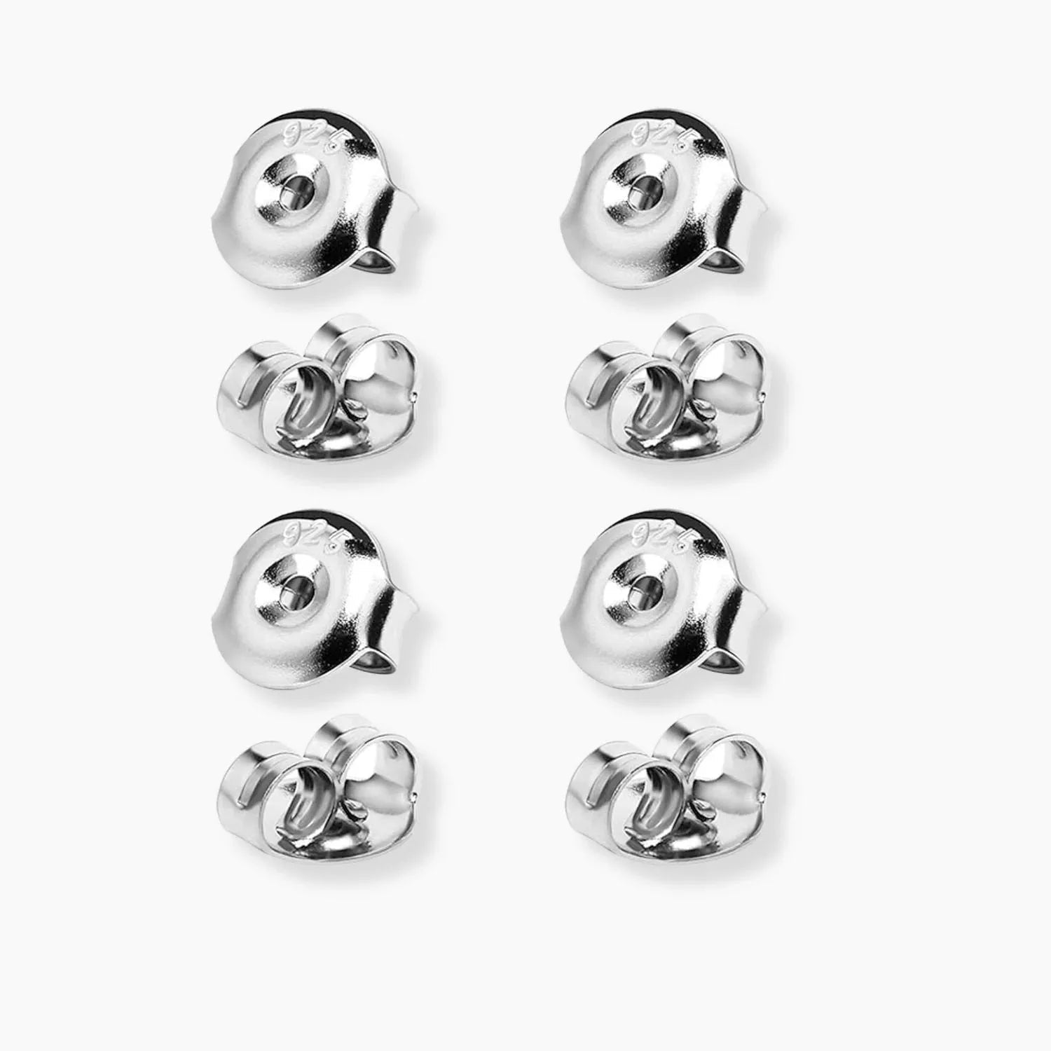4 Pairs of Sterling Silver Earring Backs - Pushback (Hypoallergenic) - Irosk Australia