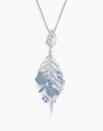 Nature-Inspired Leaf & Dragonfly Pendant – Sterling Silver – Irosk