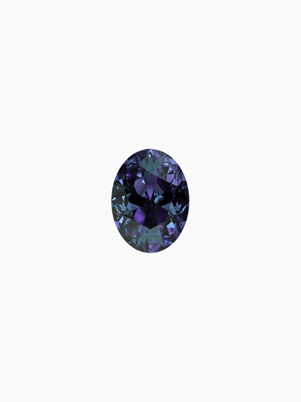 oval shape alexandrite gemstone which has both blue and purple hues