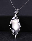 Nature-Inspired Leaf & Dragonfly Pendant – Sterling Silver – Irosk
