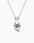Evil eye pendant necklace in sterling silver with round-cut Alexandrite – colour-changing June birthstone