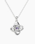 925 silver Alexandrite pendant with bonded loop design displayed with full trace chain