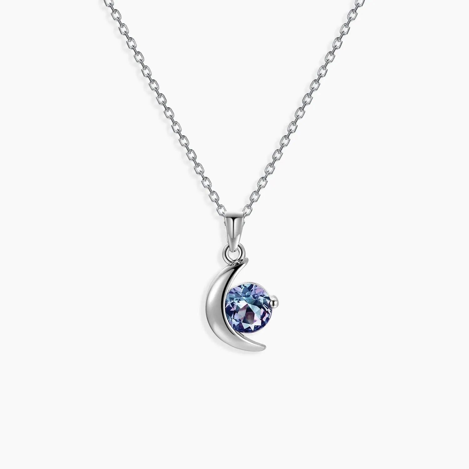 Alexandrite Half Moon Crescent Pendant Necklace - Irosk Australia