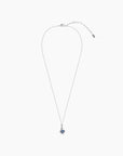 Alexandrite moon pendant necklace with trace chain and lobster clasp – laid flat display
