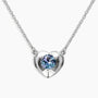 Alexandrite heart pendant necklace in sterling silver with colour-changing gemstone