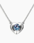 Alexandrite heart pendant necklace in sterling silver with colour-changing gemstone
