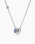 Heart-shaped pendant with Alexandrite on trace chain – minimalist romantic jewellery design