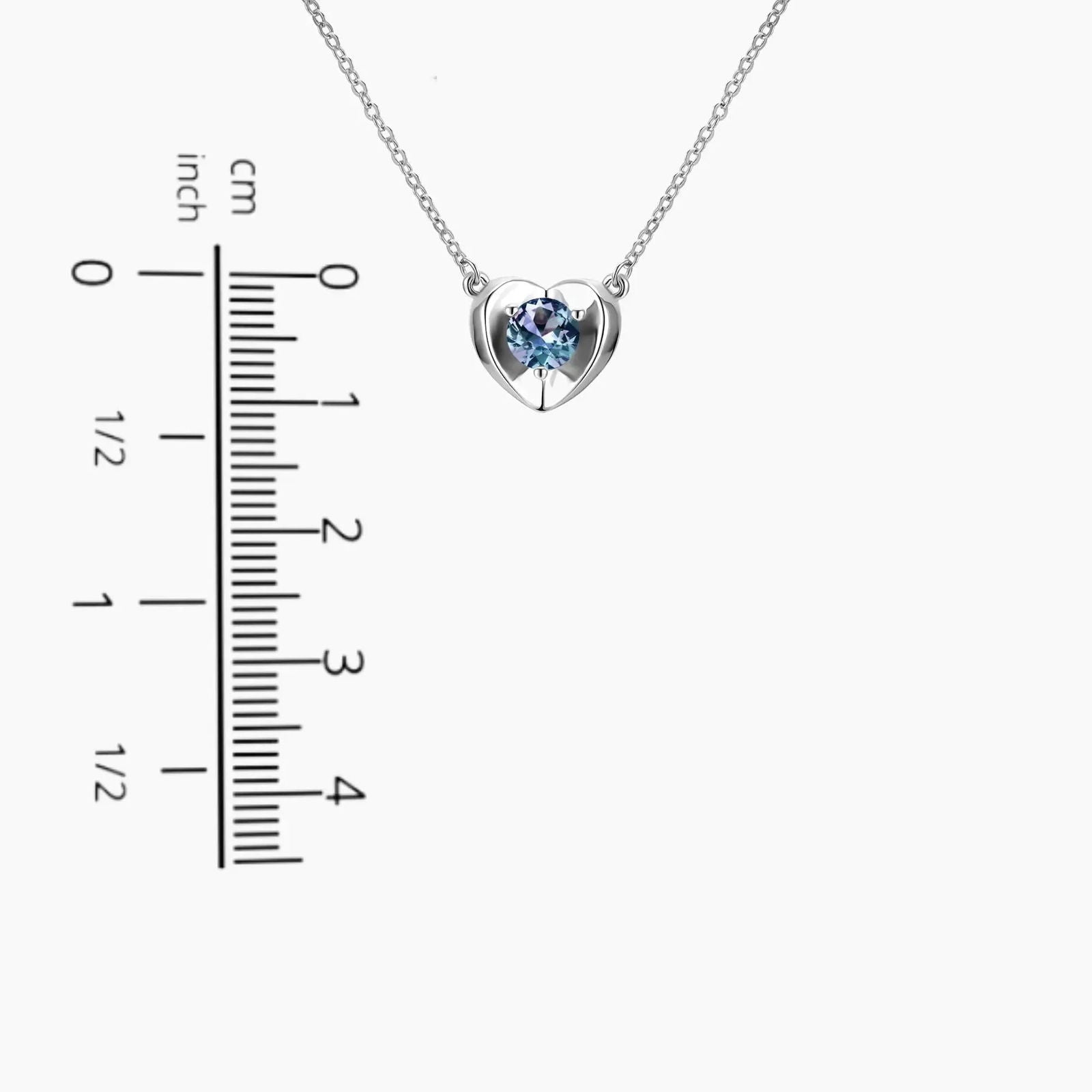 Alexandrite Heart Pendant Necklace in Sterling Silver - Irosk Australia® - Irosk Australia
