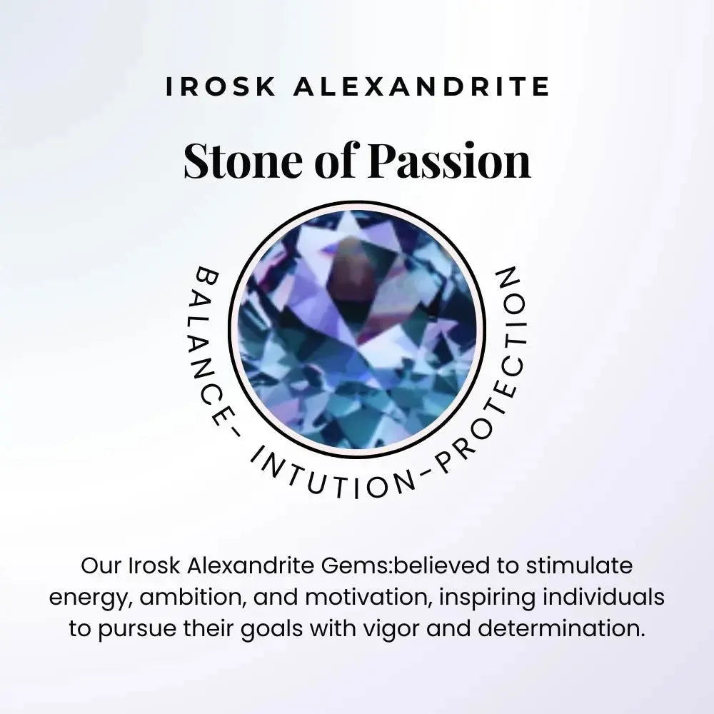 Alexandrite gemstone meaning card – symbolising transformation, insight, and new beginnings