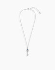 Alexandrite key pendant necklace laid flat showing full adjustable chain
