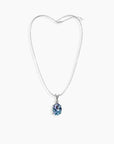 Alexandrite oval necklace laid flat showing full chain with clasp and gemstone pendant drop