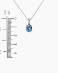Alexandrite oval pendant necklace shown next to ruler – 1.6 cm height, 0.8 cm width