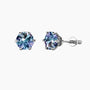 Round cut Alexandrite stud earrings in sterling silver with prong setting – June birthstone jewellery