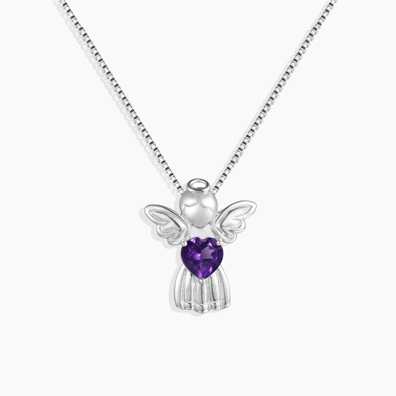 Amethyst Angel Necklace in Sterling Silver - Irosk Australia