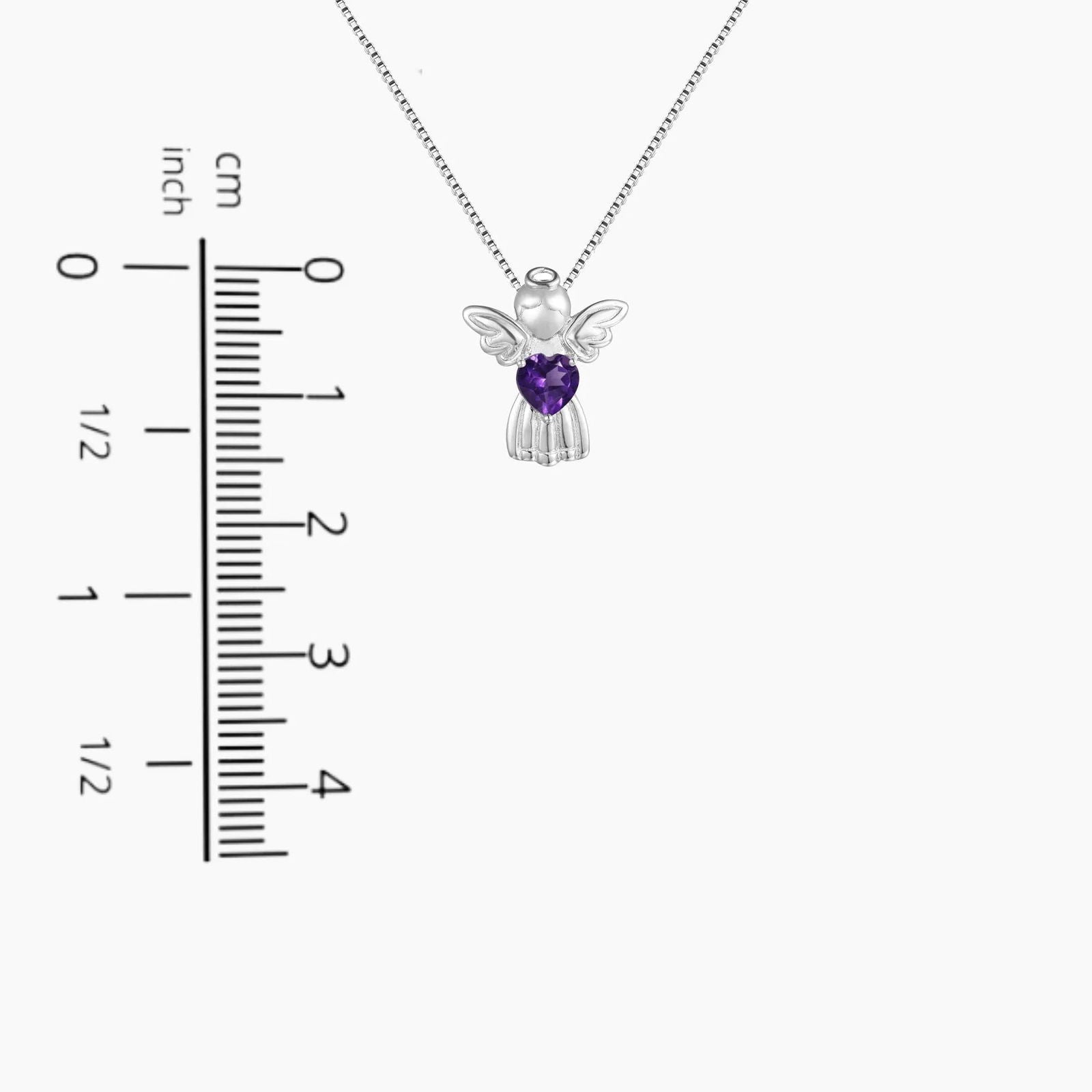 Amethyst Angel Necklace in Sterling Silver - Irosk Australia