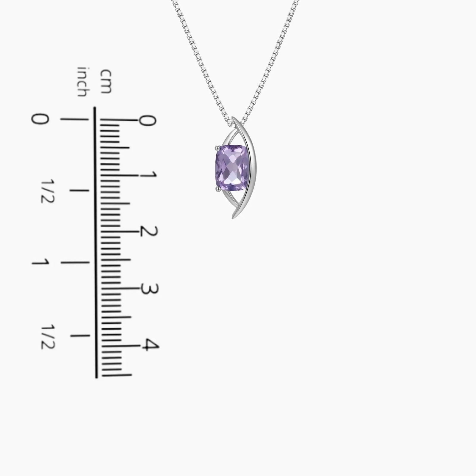 Amethyst Cushion Cut Globe Pendant in Sterling Silver - Irosk Australia