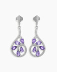 Amethyst Dewdrop Earrings in Sterling Silver - Irosk Australia