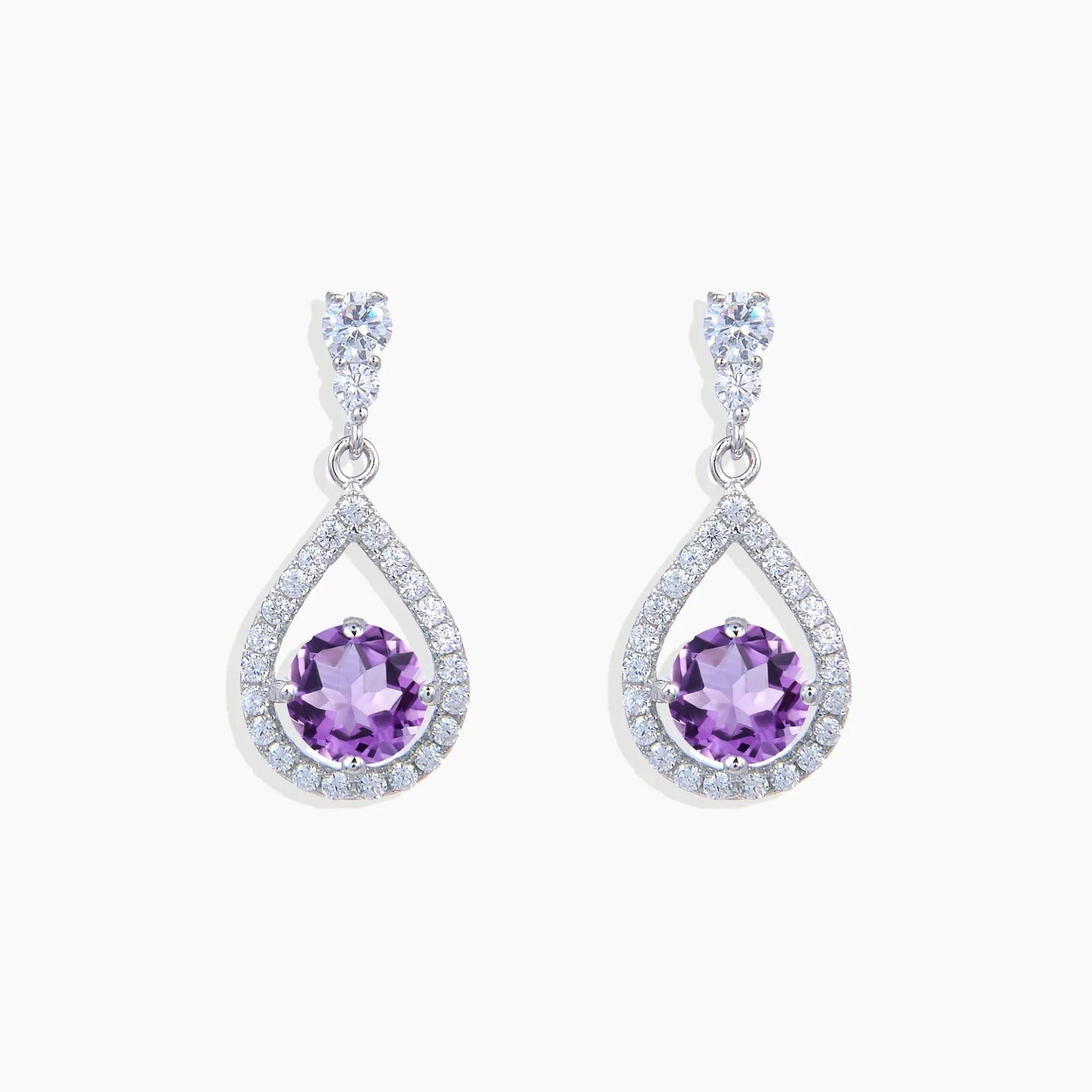 Amethyst Drop Earrings in Sterling Silver - Irosk Australia