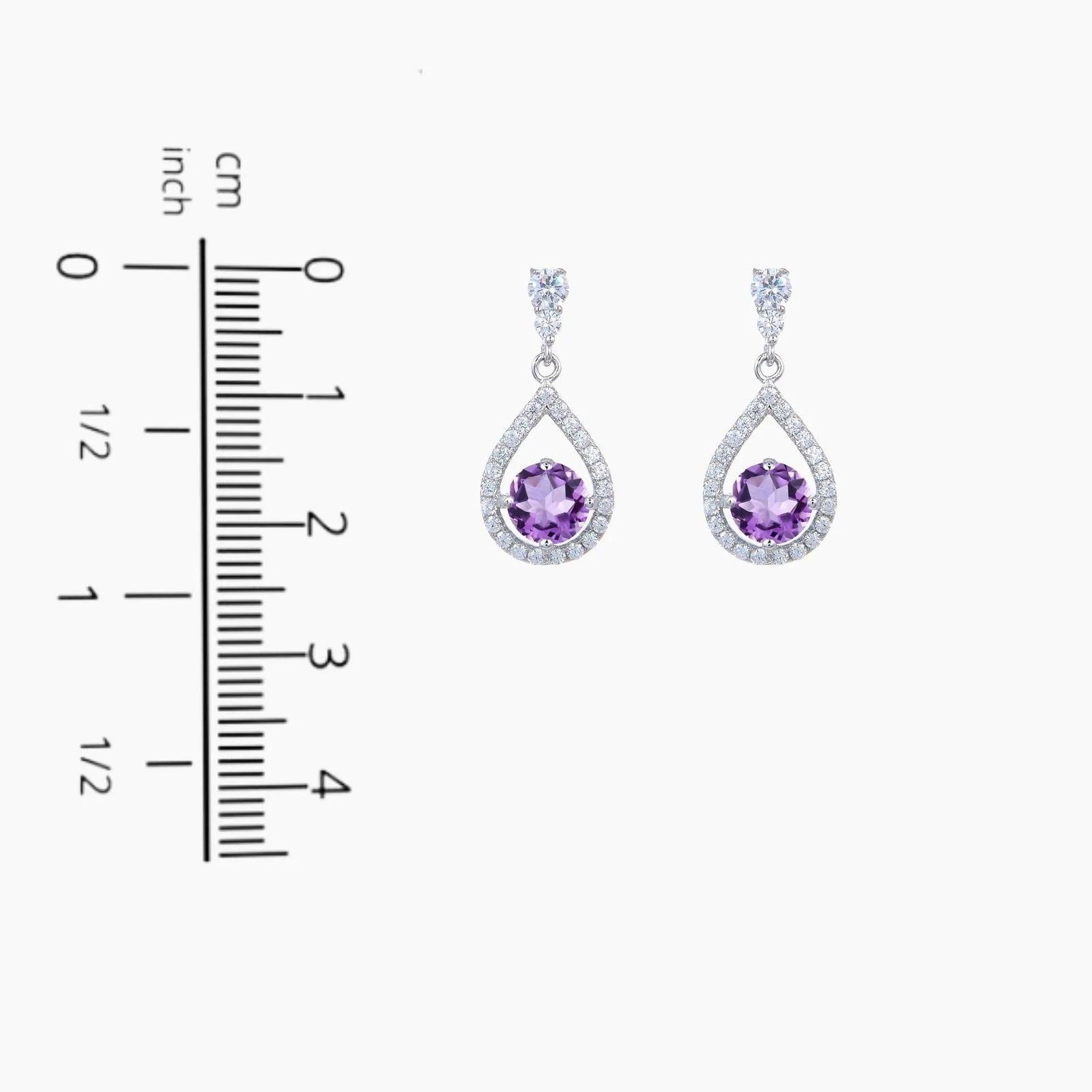 Amethyst Drop Earrings in Sterling Silver - Irosk Australia