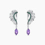Amethyst Feather Earrings in Sterling Silver - Irosk Australia